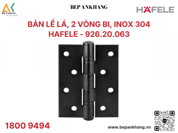 Bản lề lá, 2 vòng bi, inox 304 Hafele - 926.20.063 - phủ màu đen sa tanh